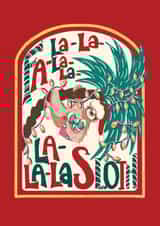 Funny Christmas Card - Sloth Hanging From A Palm Tree - Fa La La La Sloth created by Eve Howe Designs