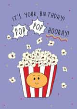 Cute Birthday Card - Popcorn created by @Laura Lonsdale Designs