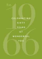 Classic 60th Birthday Card - Est. 1966 Celebrating Sixty Years of Wonderful You created by Yay Days
