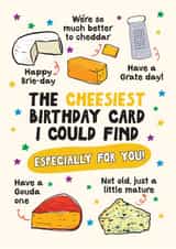 Funny Birthday Card - Cheese Puns - The Cheesiest Birthday Card created by Artsy Gift Co