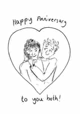 Cute Anniversary Card - Gay Couple - Heart created by Kathryn Doodle Player