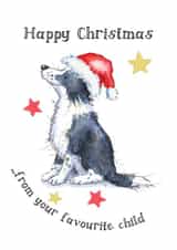 Cute Christmas Card - Collie Dog - Favourite Child created by Kate Garrett