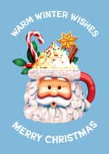Cute Christmas Card - Santa - Mug - Hot Chocolate created by Folio | Ian Owen