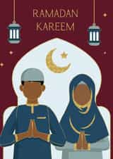 Pretty Ramadan Card - Ramadan Kareem - Prayer created by Anoela Cards