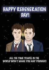 Funny nerdy Doctor Who birthday card for a friend or loved one. created by Oliver Morris