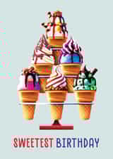 Cute Birthday Card - Ice cream - Sweetest Birthday created by Folio | Ian Owen
