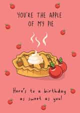 Punny Birthday Card - You're The Apple Of My Pie - Pun created by @Laura Lonsdale Designs