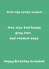 Funny Birthday Card - For Grandad - Old Age Wisdom created by @Laura Lonsdale Designs