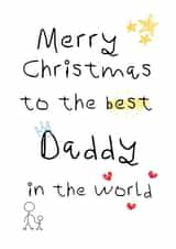 Cute Christmas Card - For Dad - Kids Handwriting created by Delicate Point of View