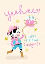 Cute Birthday Card - Cowgirl Pun - For Her created by Jess Moorhouse