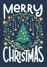 Classic Christmas Card - Tree And Wreath created by Natalia Gonzalez