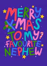 Cute Christmas Card - For Nephew - Typography created by Ludicrous Prints