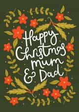 Pretty Christmas Card - Mum And Dad - Festive Florals created by Abbie Imagine