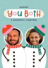 Personalised Christmas Photo Card created by Joanne Hawker - Cute Christmas Card - Both Of You - Snowmen
