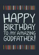 Classic Birthday Card - For Godfather - Typography created by Laurent Collective