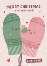 Cute Christmas Card - For Girlfriend - Mittens created by Fliss Muir