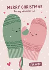 Cute Christmas Card - For Fiancée - Mittens created by Fliss Muir