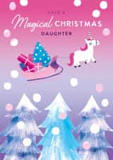 Cute Christmas Card - For Daughter - Unicorn created by Holly Fox