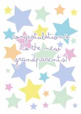 Sweet Congratulations Card - For New Grandparents - Colourful Stars created by size3art