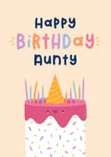 Cute Birthday Card - For Aunty - Sprinkles Cake created by Joanne Hawker