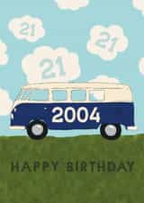 Classic 21st Birthday Card - Campervan - 2003 created by Giddy Kipper