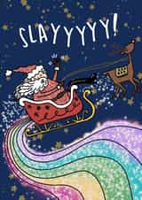 Funny Christmas Card - Santa - Slayyyyy! created by Sarah Harding