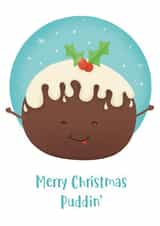 Cute Christmas Card - Christmas Pudding - Puddin created by @Laura Doran - Creative Design
