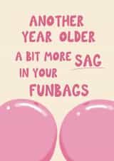 Funny Birthday Card - Another Year Older A Bit More Sag In Your Funbags - Balloons created by Giddy Kipper