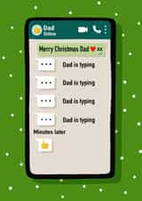 Funny Christmas Card - Dad Texting - Thumbs Up created by Nicola Watson