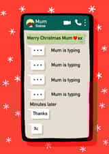 Funny Christmas Card - Mum Texting - Mobile Phone created by Nicola Watson