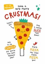 Cute Christmas Card - For Nephew - Pizza Pun created by Twisted Haggis