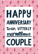Pretty Anniversary Card - Marvellous Couple created by Alice Mole Illustration