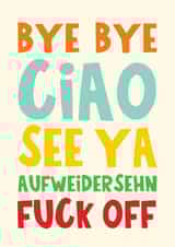 Rude Leaving Card -  Ciao - Aufweidersehn created by Lucy Maggie Designs
