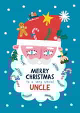 Cute Christmas Card - For Uncle - Santa Claus Beard created by Alice Mole Illustration