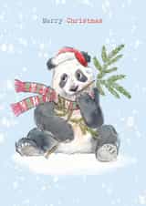 Cute Christmas Card - Panda illustration - Merry Christmas created by Paper Shed Design
