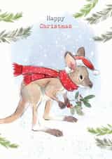 Cute Christmas Card - Kangaroo Illustration - Happy Christmas created by Paper Shed Design