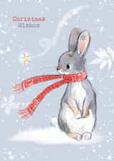Cute Christmas Card - Rabbit Looking At Star - Christmas Wishes created by Paper Shed Design