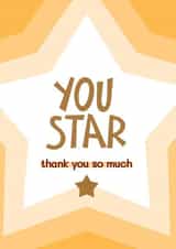 Classic Thank You Card - You Star - Gold Star created by Bev O'Connor || @oconnordesign