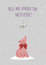 Cute Christmas Card - Pig - Mistletoe created by JodieArt