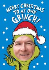 Personalised Christmas Photo Card created by Lucy Marie Design - Funny Christmas Card - For Him - The Grinch