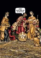 Funny Christmas Card - More Like an Ian - Nativity Scene created by The Buddy Fernandez Card Co.