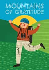 Cute Thank You Card - Hiker - Mountains of Gratitude created by AbiGoLucky