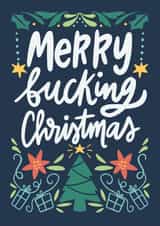 Funny Christmas Card - Merry Fucking Christmas - Typography created by Happy Introvert