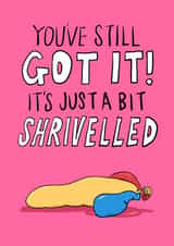 Funny Birthday Card - A Bit Shrivelled - Deflated Balloons - For Him created by Running with Scissors