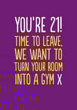 Funny 21st Birthday Card For Child - '21 Gym' created by The Buddy Fernandez Card Co.