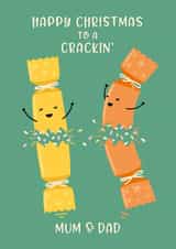 Cute Christmas Card - Mum And Dad - Cracking Parents created by Macie Dot Doodles