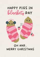 Cute Christmas Card - Pigs In Blankets created by Fierce and Fred
