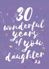 Classic Birthday Card - 30th Birthday - For Daughter created by Bow & Bell