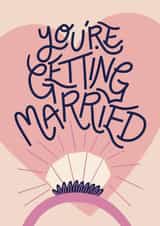 Modern Engagement Card - Ring - You're Getting Married created by Christine Cuddihy Illustration