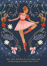 Classic Christmas Card - The Nutcracker - Ballerina And Violins created by Tawn Moore